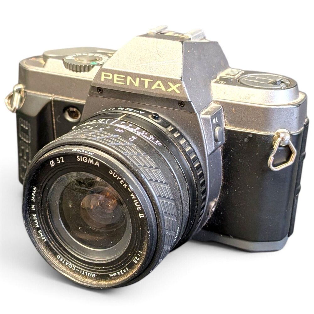 Pentax P30T Black SLR Film Camera w/ SMC Pentax-M F 24mm 1 : 2.8 *Untested As Is